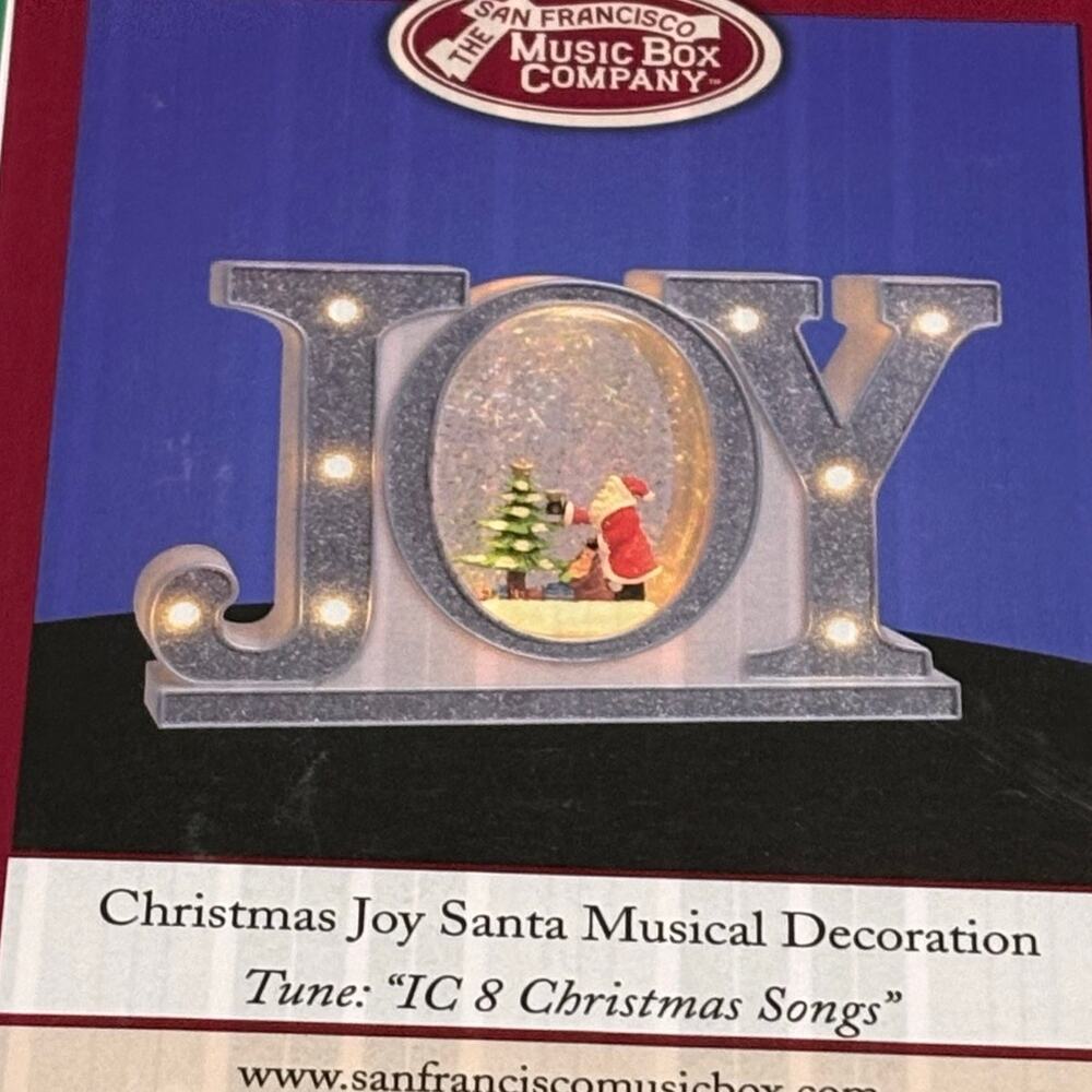 San Francisco Music Box Company Christmas Joy Santa Holiday Decoration New